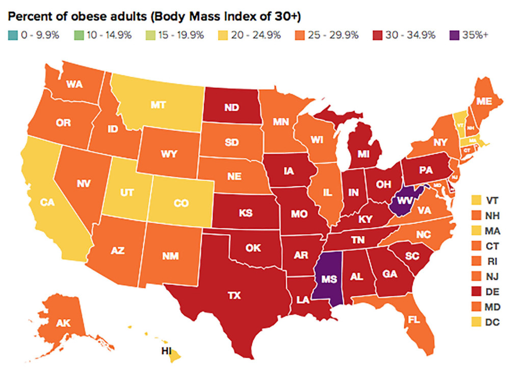 Arizona's adult obesity rate of 26.8 percent in 2013, was up only slightly from the year before, and ranked Arizona 34th among states in terms of obesity rates.
